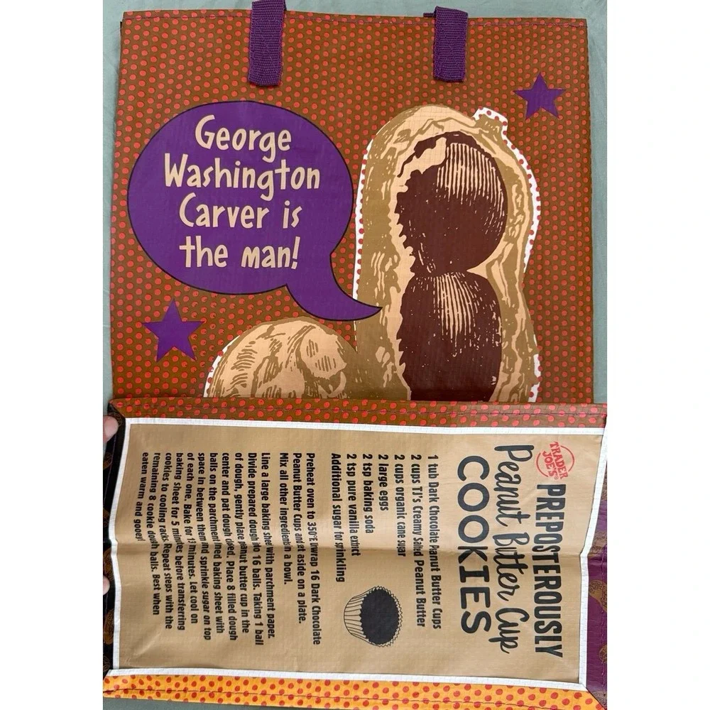 Trader Joe's Peanut Reusable‎ Tote Bag George Washington Carver (2025)